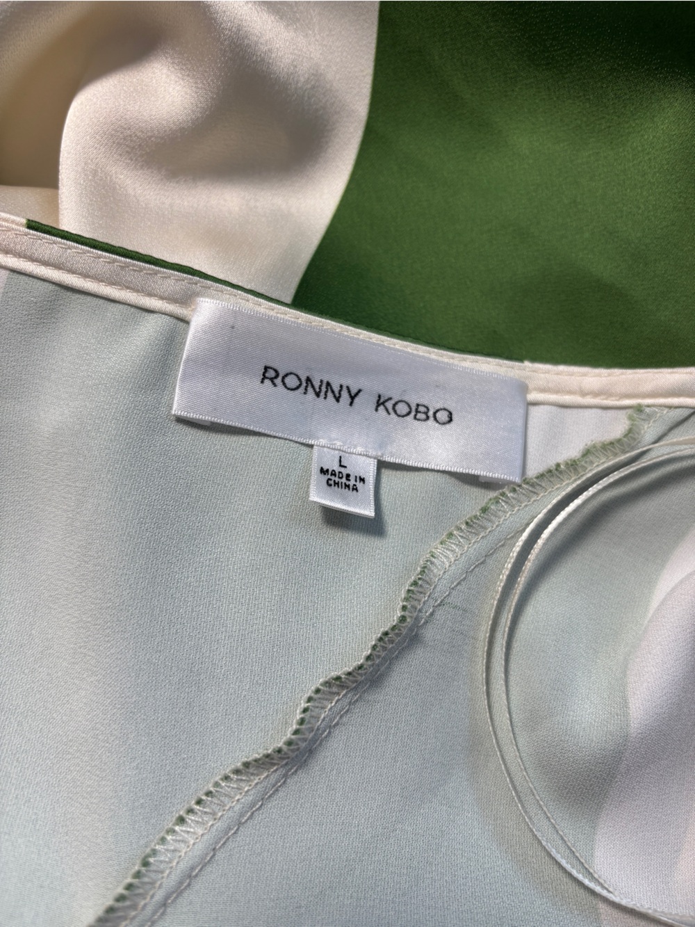 Ronny Kobo Chantell Dress in Palm Green Ivory - Picture 5 of 8